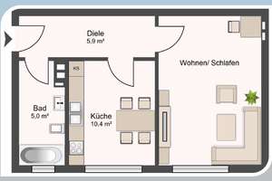 Schöne 2-Zimmer-Wohnung in sehr guter Lage – Achenbachstraße 138, 40237 Düsseltal, Düsseldorf – Vorschaubild 9
