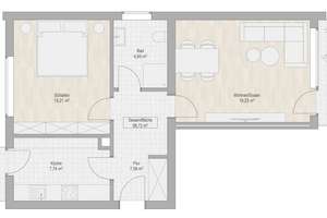 Modernisierte 2-Zimmer-Wohnung mit zwei Balkonen und Blick ins Grüne in Untergiesing – Die vollständige Adresse der Immobilie erhältst du vom Anbieter., 81543 Siebenbrunn, München – Vorschaubild 6