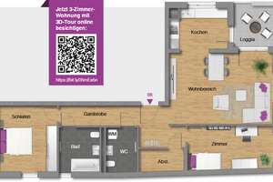 Moderne 3-Zi.-Whg. mit Loggia in der Ulmer Weststadt – Gneisenaustr. 65, 89077 Weststadt, Ulm – Vorschaubild 8