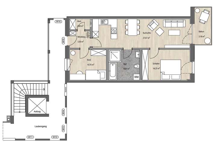 Grundriss Whg 15