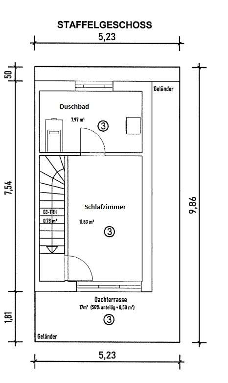 Staffelgeschoss mit Schlafzimm