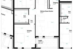 Komfortable 3-Zimmer Neubauwohnung mit Loggia - Neubau - 1.2.4 – Die vollständige Adresse der Immobilie erhältst du vom Anbieter., 89231 Neu-Ulm – Vorschaubild 4
