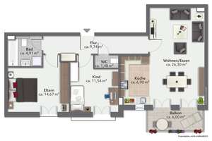 3-Zimmer-Wohnung direkt in der City mit TG-Stellplatz! – Die vollständige Adresse der Immobilie erhältst du vom Anbieter., 85049 Mitte, Ingolstadt – Vorschaubild 12