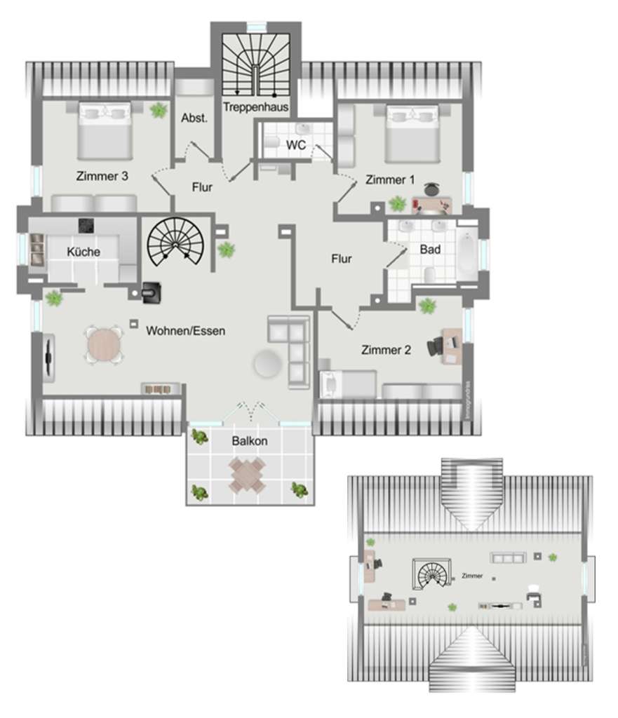 Immobilie in Graben - Maisonette mit Kamin, Balkon, Dachstudio & Garage - Bild 0