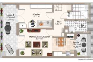 QQI: 3- Zimmer Dachgeschoss-Maisonette im Münchner Süden – Die vollständige Adresse der Immobilie erhältst du vom Anbieter., 81477 Obersendling, München – Vorschaubild 14