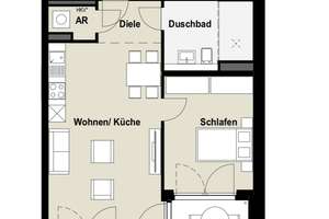 2-Zimmer-Wohnung Voll-möbliert mit Aufzug