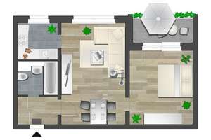 2-Raum-Balkonwohnung mit Badewanne – Paul-Bertz-Str. 13, 9120 Helbersdorf, Chemnitz – Vorschaubild 5