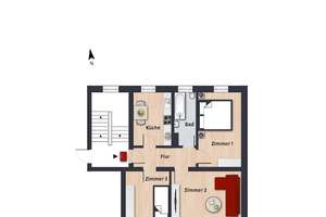 Citynah im Altbau wohnen // 2.OG rechts – Dantehof 6, 38440 Stadtmitte (Ortsteil), Wolfsburg – Vorschaubild 4