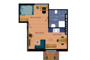 MS-City - direkte Südparklage! Moderne Studiowohnung – 48151 Schützenhof, Münster – Vorschaubild 3