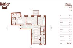 Erstbezug einer Familienwohnung mit drei Schlafzimmern, zwei Bädern und Balkonen – Flößerhof 3, 55120 Neustadt, Mainz – Vorschaubild 14