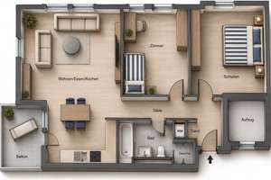 ELEGANTE 3 RAUM WOHNUNG MIT TG-STELLPLATZ IN BESTER LAGE – Die vollständige Adresse der Immobilie erhältst du vom Anbieter., 40549 Oberkassel, Düsseldorf – Vorschaubild 10