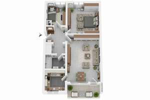 Praktisch geschnittene 3-Zimmer-Wohnung mit Loggia in Leverkusen – Die vollständige Adresse der Immobilie erhältst du vom Anbieter., 51371 Rheindorf, Leverkusen – Vorschaubild 6