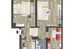 Nahe Parkanlage gelegene 3-Raum-Wohnung mit Balkon – Altenhainer Str. 6, 9126 Bernsdorf, Chemnitz – Vorschaubild 9