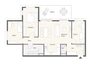 Stilvolle 4-Zimmer-Wohnung mit Balkon & TG, Erstbezug – Dornbirner Straße 4, 70469 Bahnhof Feuerbach, Stuttgart – Vorschaubild 2