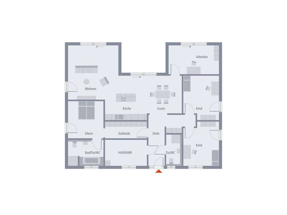 Bungalow 3 Walmdach