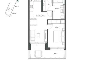 Moderne 2-Zi.-Whg. mit Duschbad und großem Südbalkon – Franz-Heubl-Straße 1, 81735 Waldtrudering, München – Vorschaubild 4