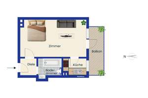 Attraktives Apartment mit Balkon in begehrter Düsseldorfer Innenstadtlage – sofort verfügbar – Die vollständige Adresse der Immobilie erhältst du vom Anbieter., 40215 Friedrichstadt, Düsseldorf – Vorschaubild 10