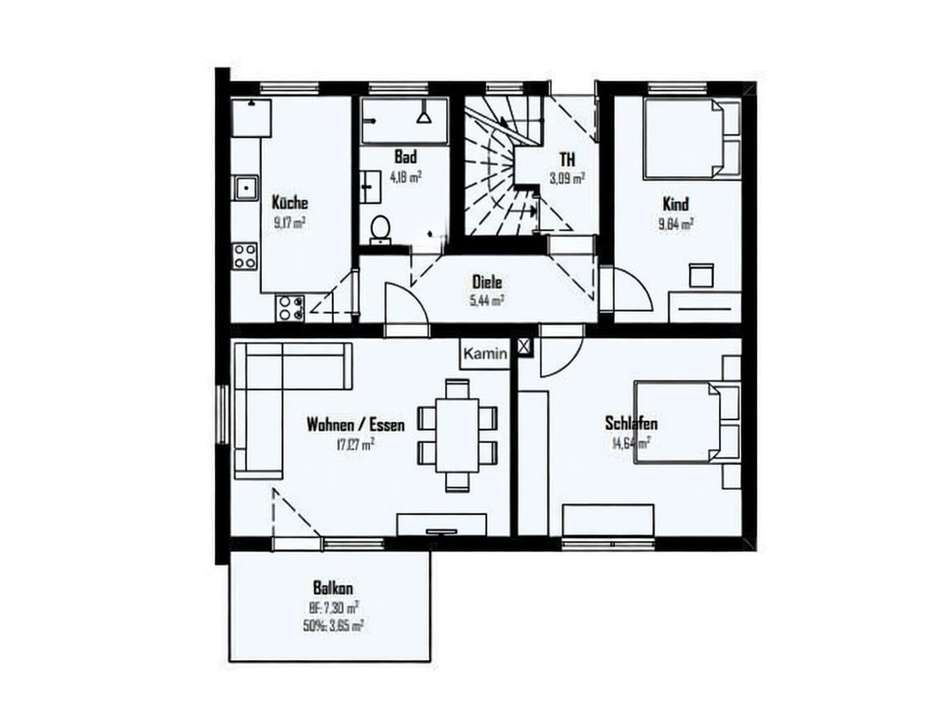 Grundriss EG & OG baugleich