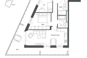 3-Zi.-Whg. mit großzügigem, umlaufendem Süd-West-Balkon, offener Küche u. 2 Bädern – 81735 Waldtrudering, München – Vorschaubild 4