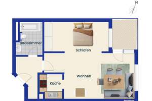 Wohnen im Grünen in Düsseldorf - attraktive 2-Zimmer-Wohnung mit Loggia – 40595 Hellerhof, Düsseldorf – Vorschaubild 14