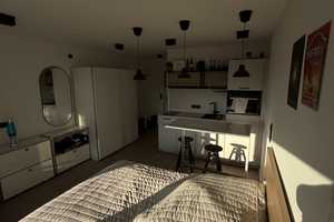 Exklusiv möblierte 1-Zimmer-Wohnung mit gehobener Einrichtung und Balkon + Küche in Schwabing – Leopoldstrasse 202, 80804 München – Vorschaubild 1