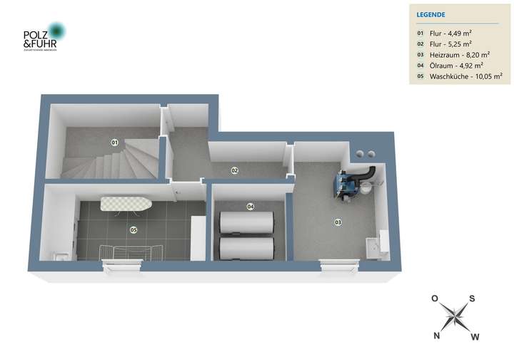 3D-Grundriss Kellergeschoss
