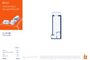 B13: 1-Zimmerwohnung im 1. OG mit Balkon zur Parkseite – Hausdorffstraße 348, 53129 Dottendorf, Bonn – Vorschaubild 4