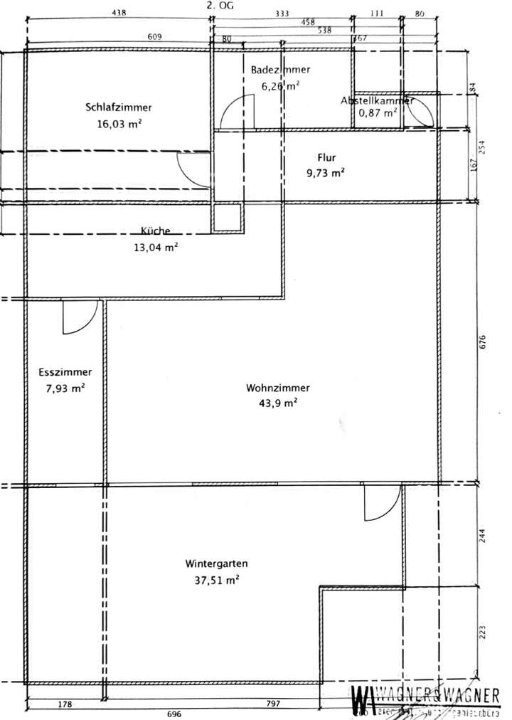 Bemaßter Grundriss 2 OG K9