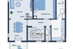 Sonnige 5 Zimmerwohnung auf 2 Etagen mit großem Balkon und Kamin – Die vollständige Adresse der Immobilie erhältst du vom Anbieter., 70569 Kaltental, Stuttgart – Vorschaubild 29