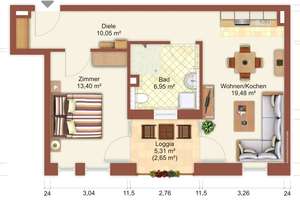 Bremerhaven - Mitte // 2 Zimmer-Mietwohnung in gehobenem Standard mit Balkon und Wasserblick – Die vollständige Adresse der Immobilie erhältst du vom Anbieter., 27568 Mitte, Bremerhaven – Vorschaubild 13