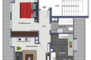 kleine 2-Zimmer-Dachgeschoss-Wohnung in Heidingsfeld**  – Werkingstraße 4, 97084 Heidingsfeld, Würzburg – Vorschaubild 2