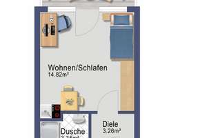 + Ihre Chance! Gepflegte 1-Zimmer Wohnung im begehrten Regensburg! + – Die vollständige Adresse der Immobilie erhältst du vom Anbieter., 93053 Kasernenviertel, Regensburg – Vorschaubild 12