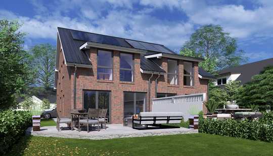 Bild von Zentral in Rahlstedt. Moderne KfW-40 Doppelhaushälfte mit ausgebautem Dachstudio auf sonnigem Grunds