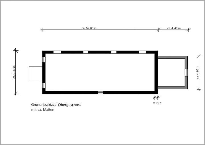 Obergeschoss Grundrissskizze