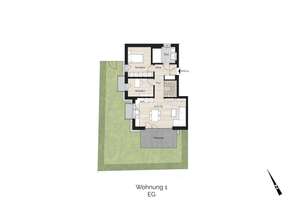 3-Zi.-EG-Whg. + Hobby + Waschen + Terr. (S/W) + Garten  / W/NFL. 102,07 m² / KFW-40 / provisionsfrei – Undinestraße 1, 81927 Englschalking, München – Vorschaubild 5