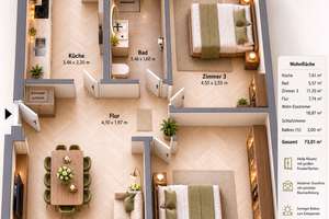 Provisionsfreie moderne 3-Raum-Wohnung mit Balkon in Bestlage Leipzig Zentrum-Nord – Die vollständige Adresse der Immobilie erhältst du vom Anbieter., 4105 Zentrum-Nord, Leipzig – Vorschaubild 15