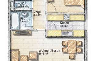 Helle und modernisierte vermietete 2,5-Zimmer Wohnung mit Balkon & Stellplatz in Heilbronn – Die vollständige Adresse der Immobilie erhältst du vom Anbieter., 74080 Böckingen, Heilbronn – Vorschaubild 21