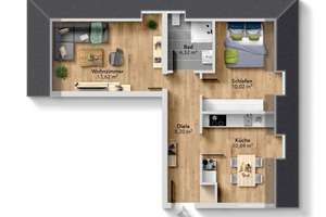 Dachgeschosswohnung am Kanal-Nymphenburg von seiner schönsten Seite – Die vollständige Adresse der Immobilie erhältst du vom Anbieter., 80639 Nymphenburg, München – Vorschaubild 8
