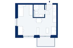 B15: Gut geschnittenes 1-Zimmer-Apartment im 2. OG mit Balkon – Hausdorffstraße 348, 53129 Dottendorf, Bonn – Vorschaubild 3