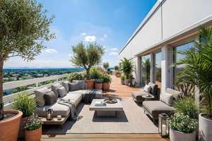 Exklusives Penthouse-Unikat in 60 m Höhe: 170 m² Terrasse, Wintergarten & Pool in München-Solln