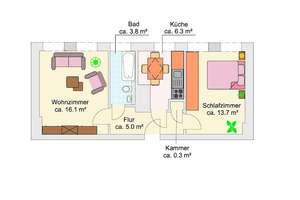 Klein + FEIN = Dein neues Zuhause!! Helle 2-Zimmer-Wohnung + renoviert + Tageslichtbad – Seidenstraße 2, 18055 Stadtmitte, Rostock – Vorschaubild 10