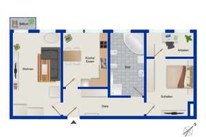 Super geschnitten und WG-tauglich: 2-Raum-Wohnung in Berlin-Steglitz! – Die vollständige Adresse der Immobilie erhältst du vom Anbieter., 12167 Steglitz, Berlin – Vorschaubild 12