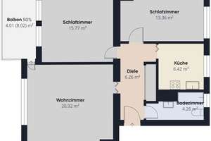 Burglesum | Bezugsbereit: 3-Zimmer-Wohnung mit Süd-Balkon in ruhiger Lage – Die vollständige Adresse der Immobilie erhältst du vom Anbieter., 28717 Lesum, Bremen – Vorschaubild 12