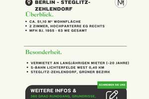 Vermietete 2-Zimmer-Eigentumswohnung in Berlin-Steglitz – Die vollständige Adresse der Immobilie erhältst du vom Anbieter., 12169 Steglitz, Berlin – Vorschaubild 2