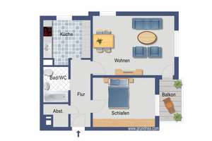 10.OG in Stuttgart-Giebel, VERMIETETE, gut geschnittene 2-Zimmer Wohnung, mit Balkon! – Schildkrötenweg 2, 70499 Bergheim, Stuttgart – Vorschaubild 7