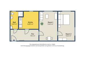 Kleine 2-Raum-Wohnung mit Tageslichtbad/Dusche – Muldentalstr. 95, 4288 Liebertwolkwitz, Leipzig – Vorschaubild 6