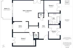 Barrierefreie 4-Zimmer-Wohnung mit großem Balkon in Bayenthal – Die vollständige Adresse der Immobilie erhältst du vom Anbieter., 50968 Bayenthal, Köln – Vorschaubild 12