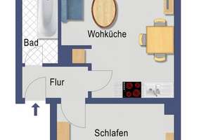 Attraktive grüne Lage | 1 Zimmer Appartment-bezugfrei zum 01.08.2026-Provisionsfrei! – Kiesselbachstraße 59, 40589 Holthausen, Düsseldorf – Vorschaubild 9