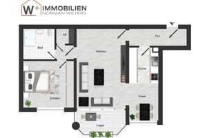 Bezugsfrei & modernisiert: Helle 2,5-Zimmer-Wohnung mit Loggia, Aufzug & Tiefgaragenstellplatz – 48161 Gievenbeck, Münster – Vorschaubild 17