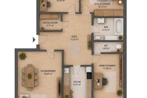 Helle 4 Zimmerwohnung mit Loggia ins Grüne 114 qm provisionsfrei